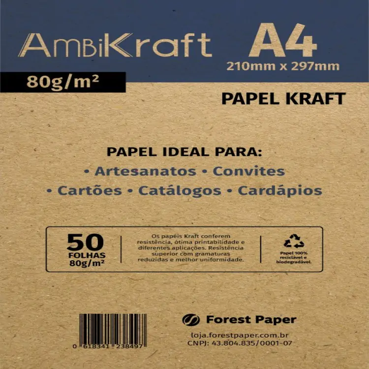 PAPEL KRAFT A4 80g - Imagem: 1