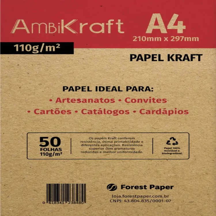 PAPEL KRAFT A4 110g - Imagem: 1